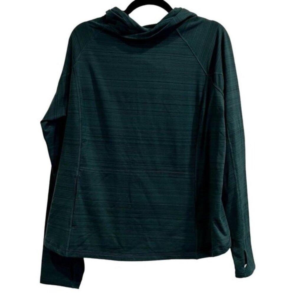 FILA Sport Woman's Size XXL Green Pullover Sweater Hoodie Long Sleeve Pockets Th